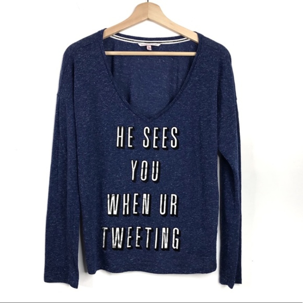 Victoria’s Secret Long Sleeve V-Neck Christmas Tee